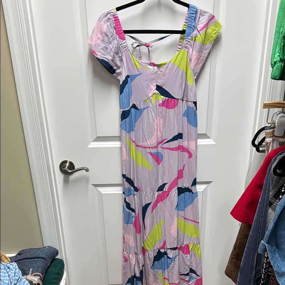 Colorful Maternity Abstract Maxi Dress